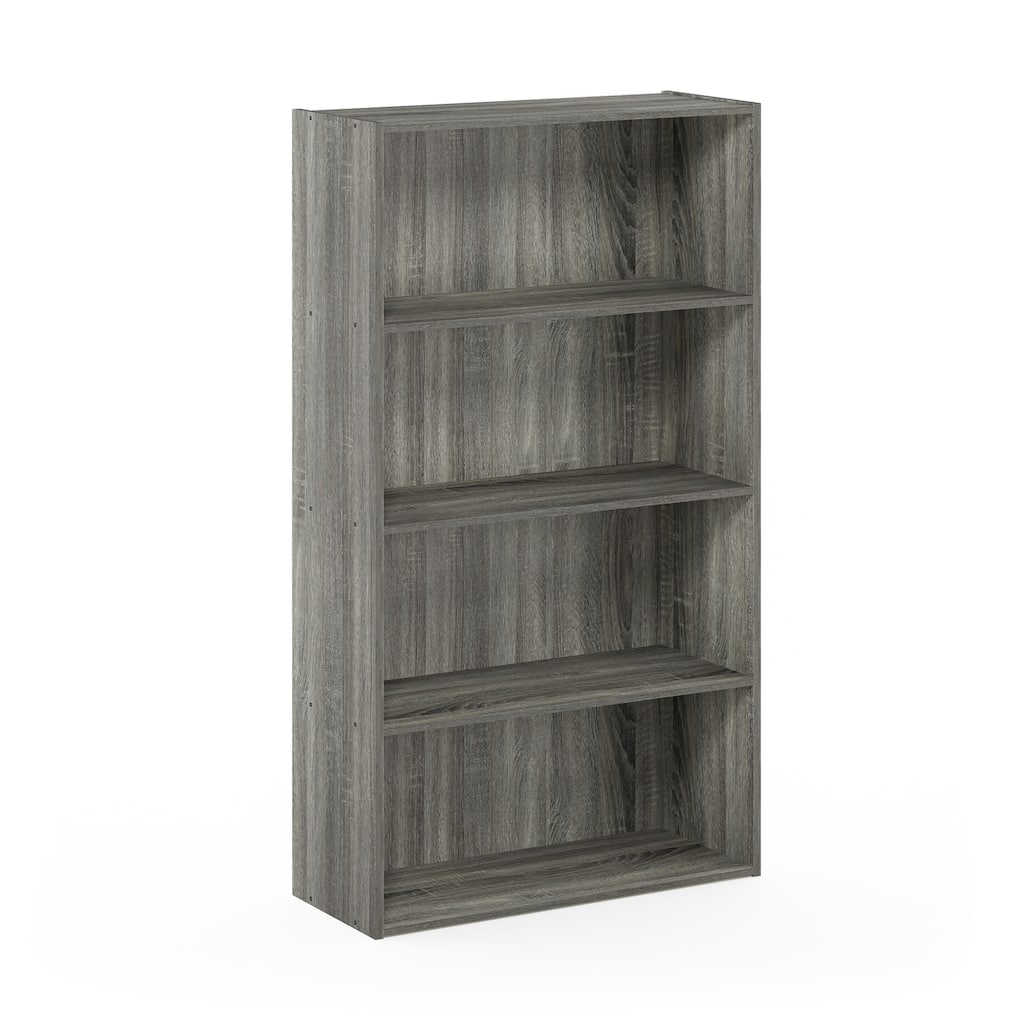 41.7 in. Tall French Oak Grey Wood 4-Shelf Bookcase
