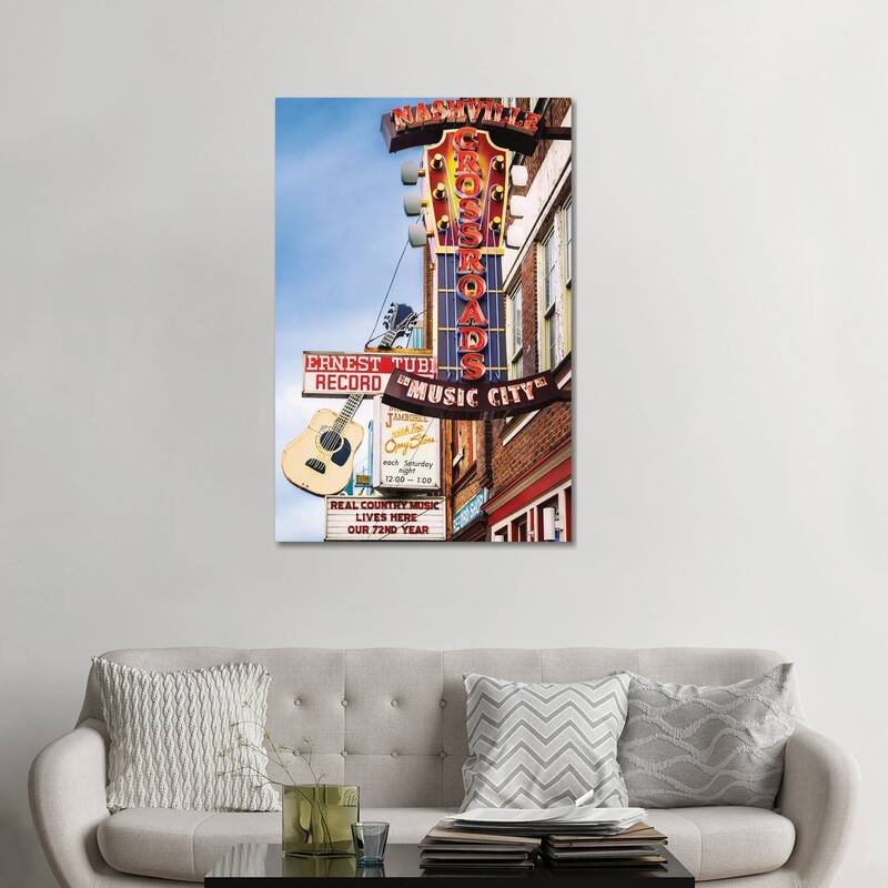 iCanvas "Nashville Music City" by Susanne Kremer Canvas Print - 48x32x1.5