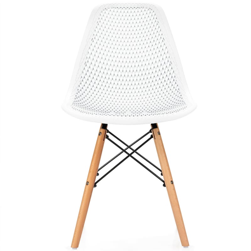 Gymax 2PCS Modern DSW Dining Chair Office Home w/ Mesh Design Wooden - See Details