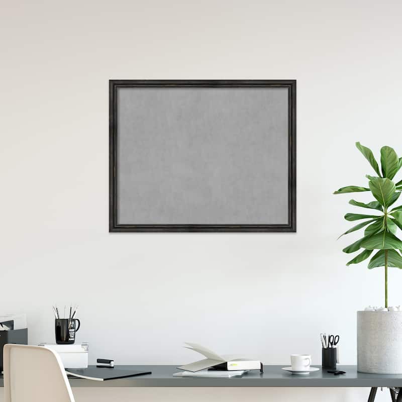 Amanti Art Rustic Pine Black Narrow Framed Magnetic Board
