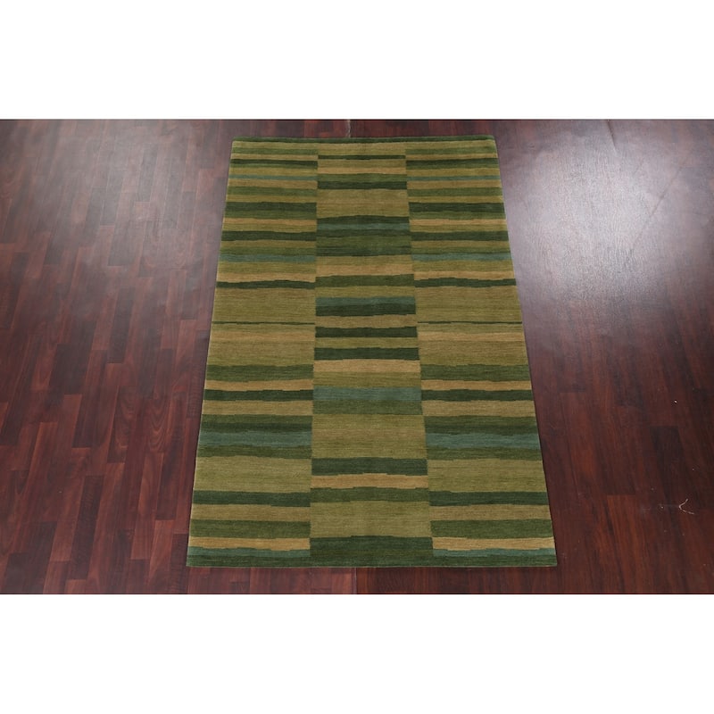 Vegetable Dye Nepalese Oriental Wool Area Rug Handmade Bedroom Carpet - 5'0" x 7'11"