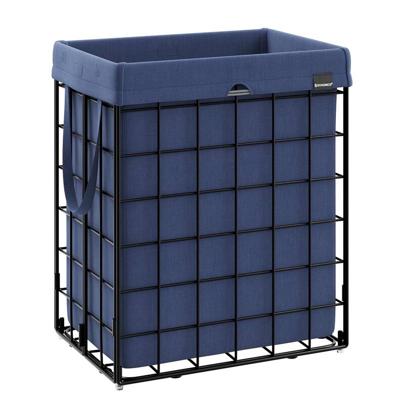 Laundry Hamper, 23.8 Gal (90L) Laundry Basket, Collapsible Clothes Hamper, Removable and Washable Liner, Metal Wire Frame
