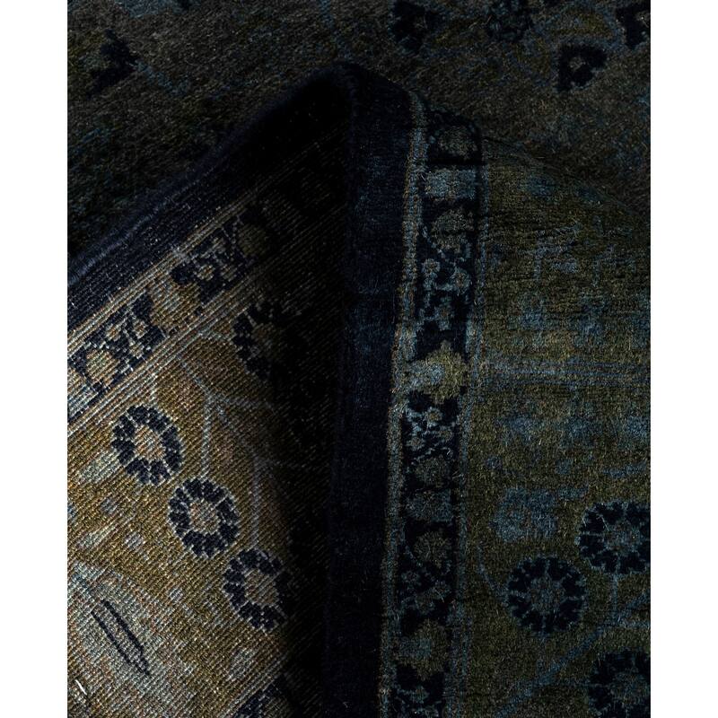 Overdyed One-of-a-Kind Hand-Knotted Runner Rug - Gray - 2' 8" x 12' 0"