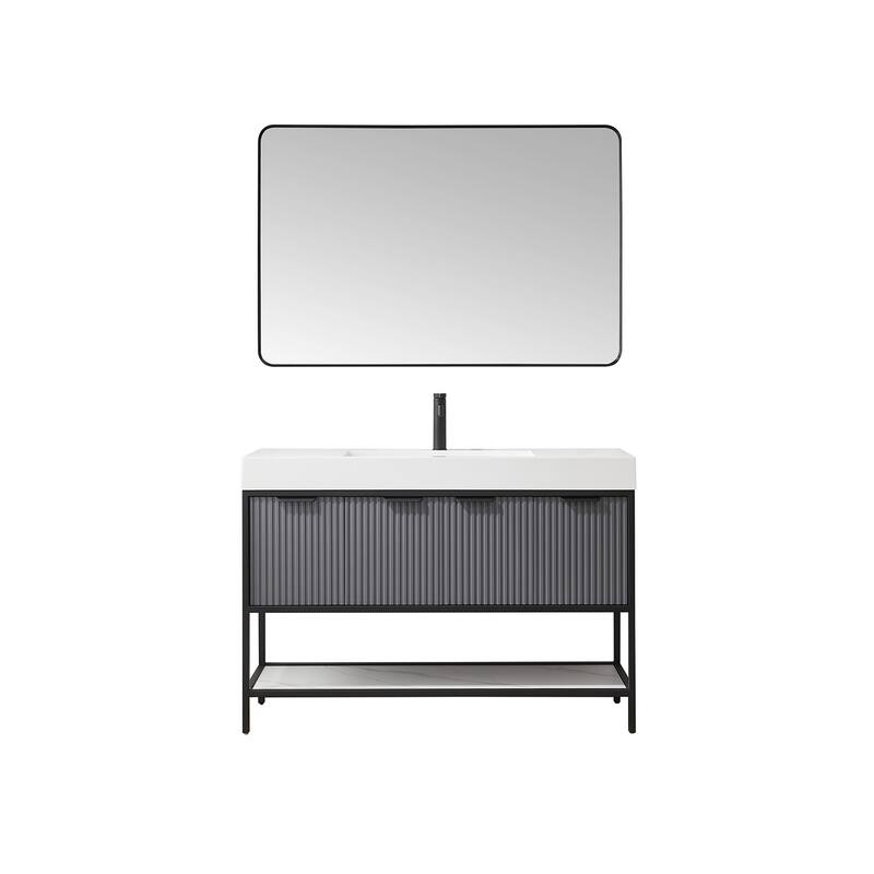 Marcilla 48 in. Single Sink Bath Vanity with Stone Sink Top