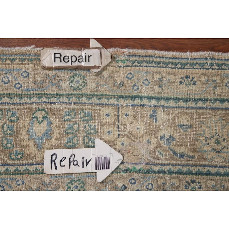 Antique Traditional Distressed Tabriz Persian Rug Handmade Wool Carpet - 6'3" x 9'9"
