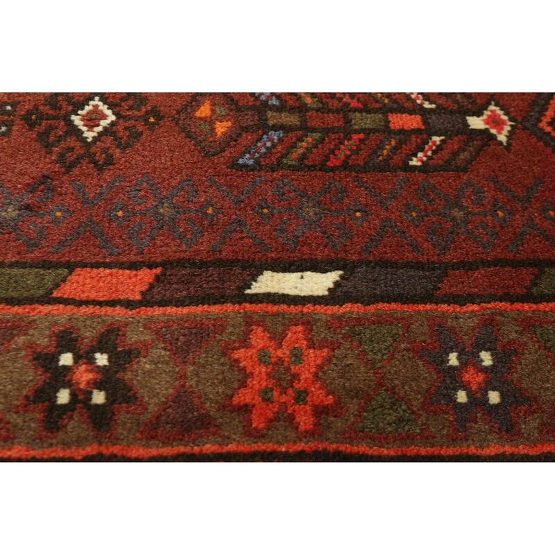 ECARPETGALLERY Hand-knotted Andelz Dark Red Wool Rug - 3'6 x 4'11