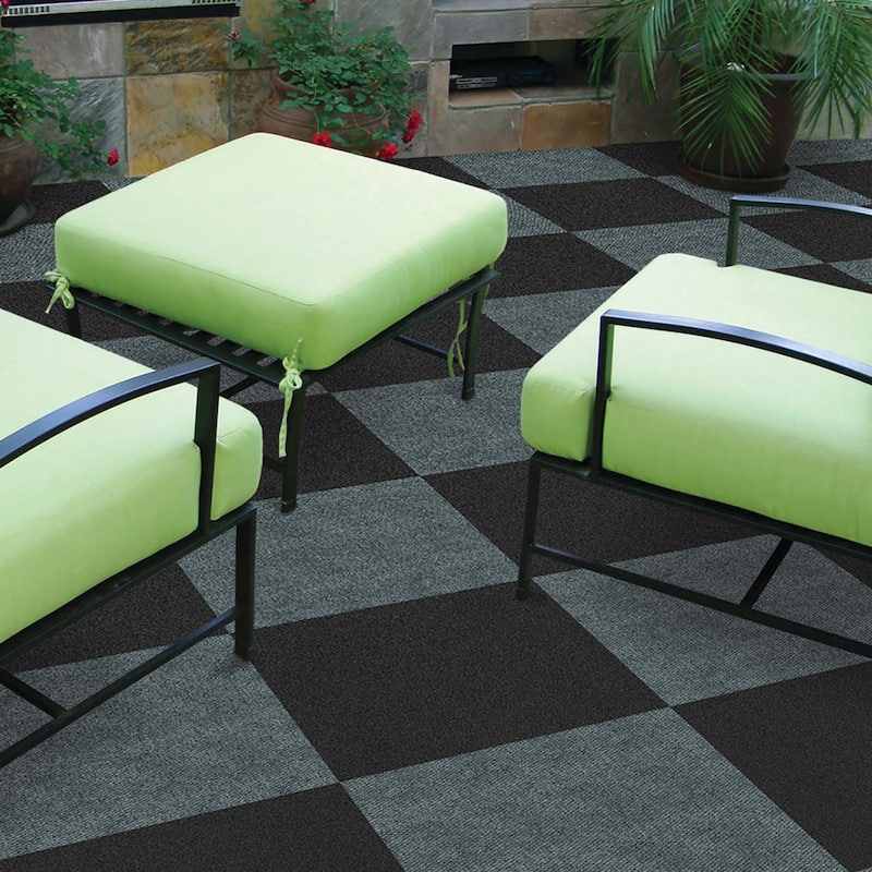 Foss Floors Hobnail Extreme 18"x18" Peel and Stick Indoor/Outdoor Carpet Tiles 10/box