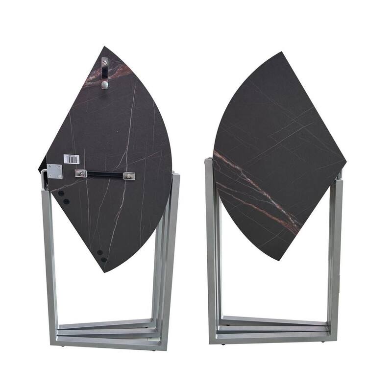 43" Trifold Round Multi-Use Table, Black Carrera