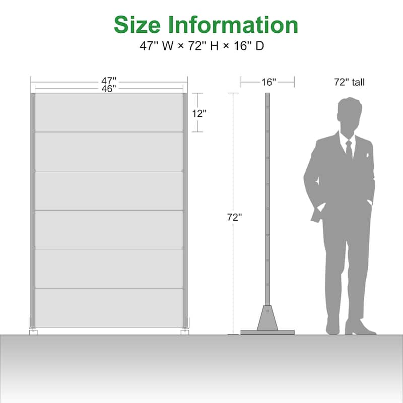Dovelina 6ft.x 4ft. Outdoor Freestanding Metal Privacy Screen Decorative Garden Fence - 72"x47"