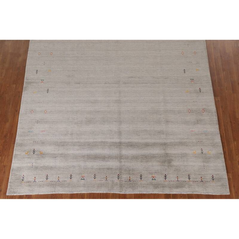 Gabbeh Oriental Area Rug Hand-Knotted Wool Carpet - 8'0"x 9'8"