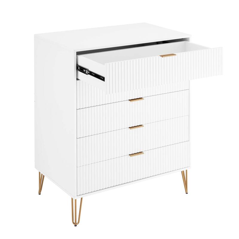 Manhattan Comfort Dumbo Modern 5-Drawer Tall Dresser.