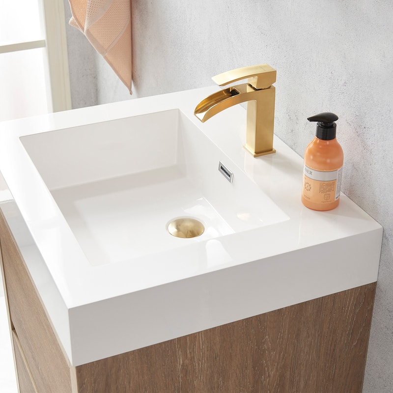 Huesca 24" Single Sink Bath Vanity with White Sink Top, no Mirror