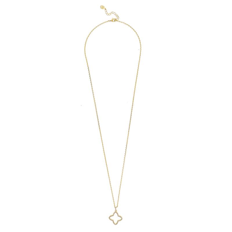 Open CZ Flower Necklace