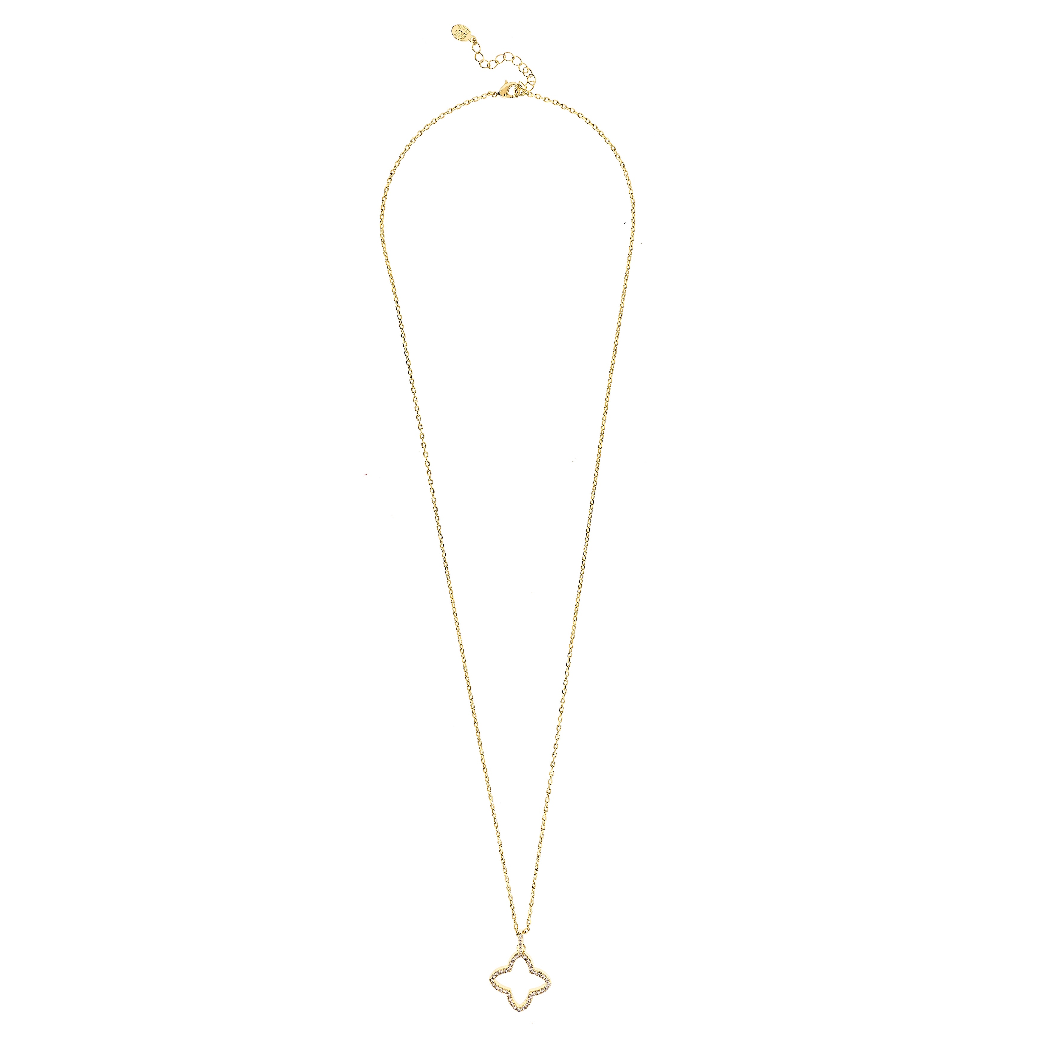 Rivka Friedman 18K Gold Plated Open CZ Flower Necklace