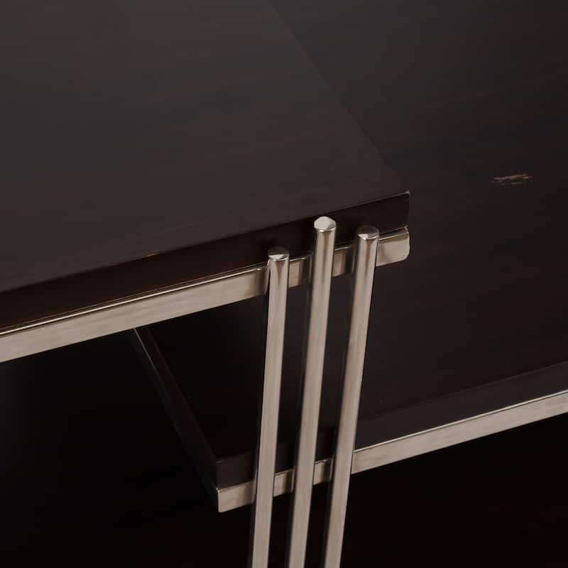 Sagebrook Home Metal/wood, 42" Three Tier Coffee Table, Timeless Design - 42" x 26" x 20"