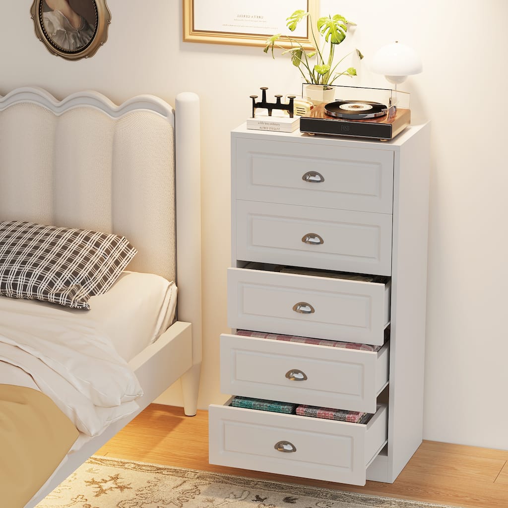5-Drawer Bedroom Dresser, Wood Chest of Drawers