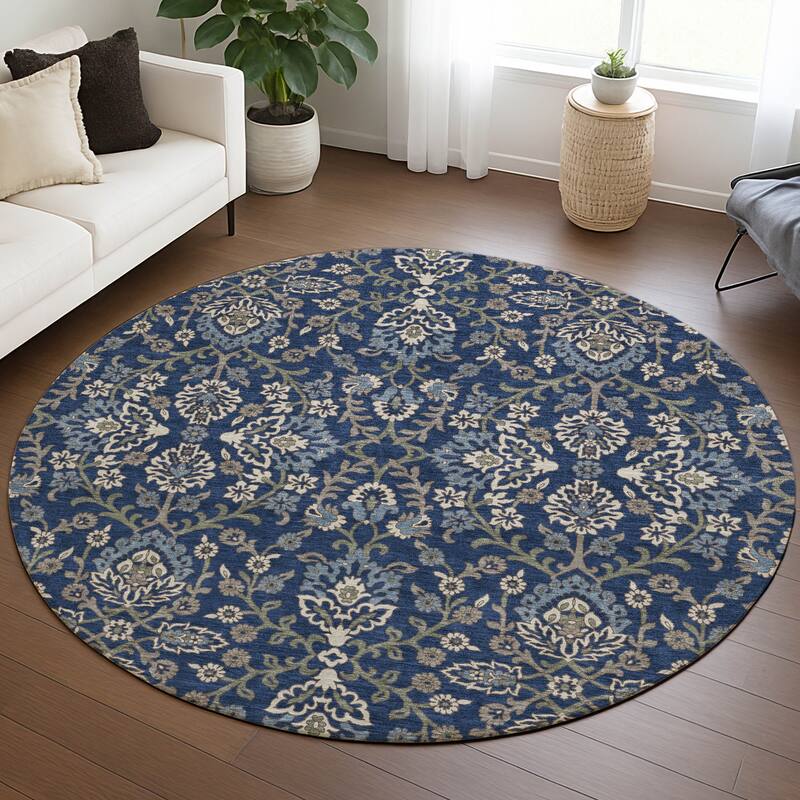 Machine Washable Indoor/ Outdoor Traditional Hartman Chantille Rug
