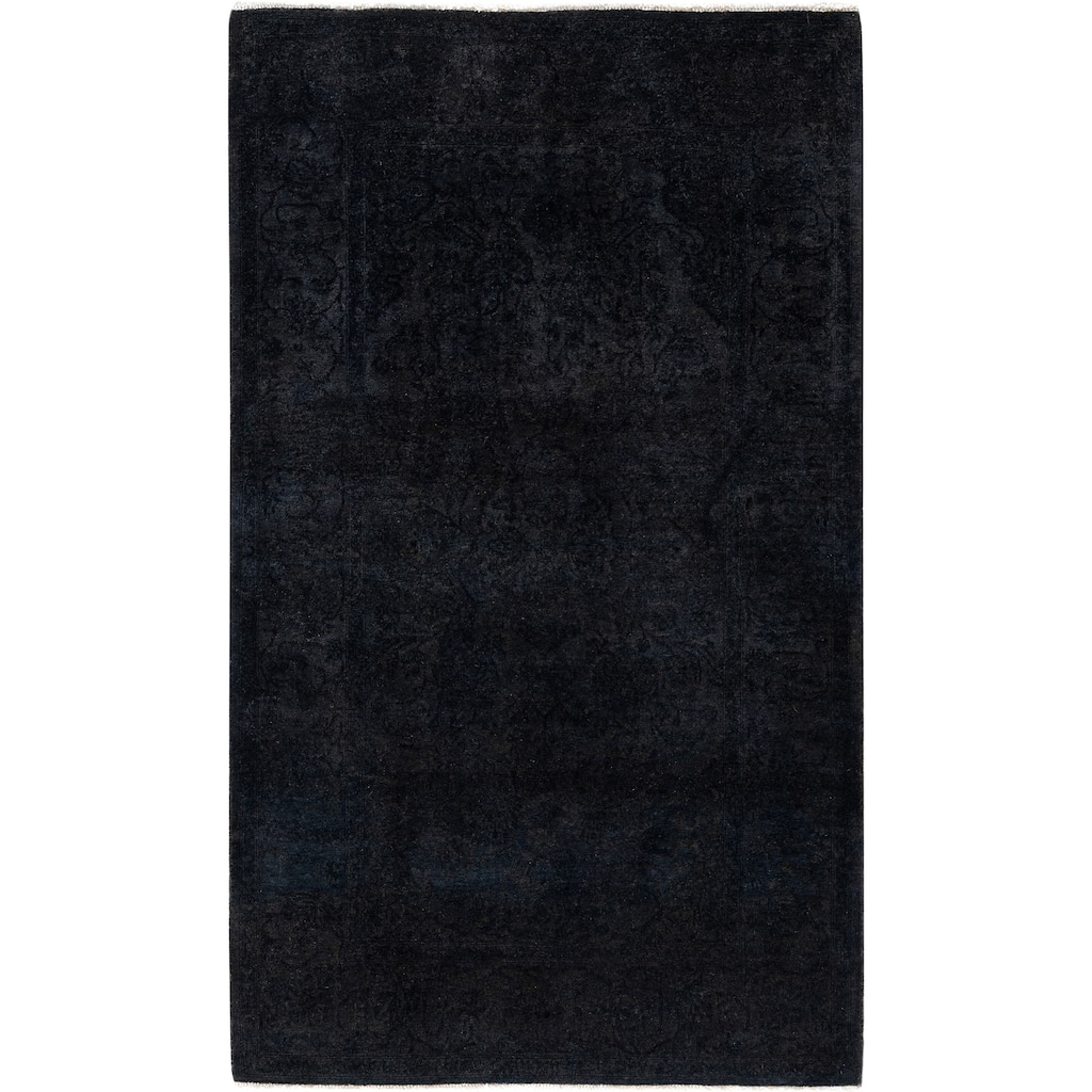 Overdyed One-of-a-Kind Hand-Knotted Area Rug - Black - 3' 2" x 5' 4"