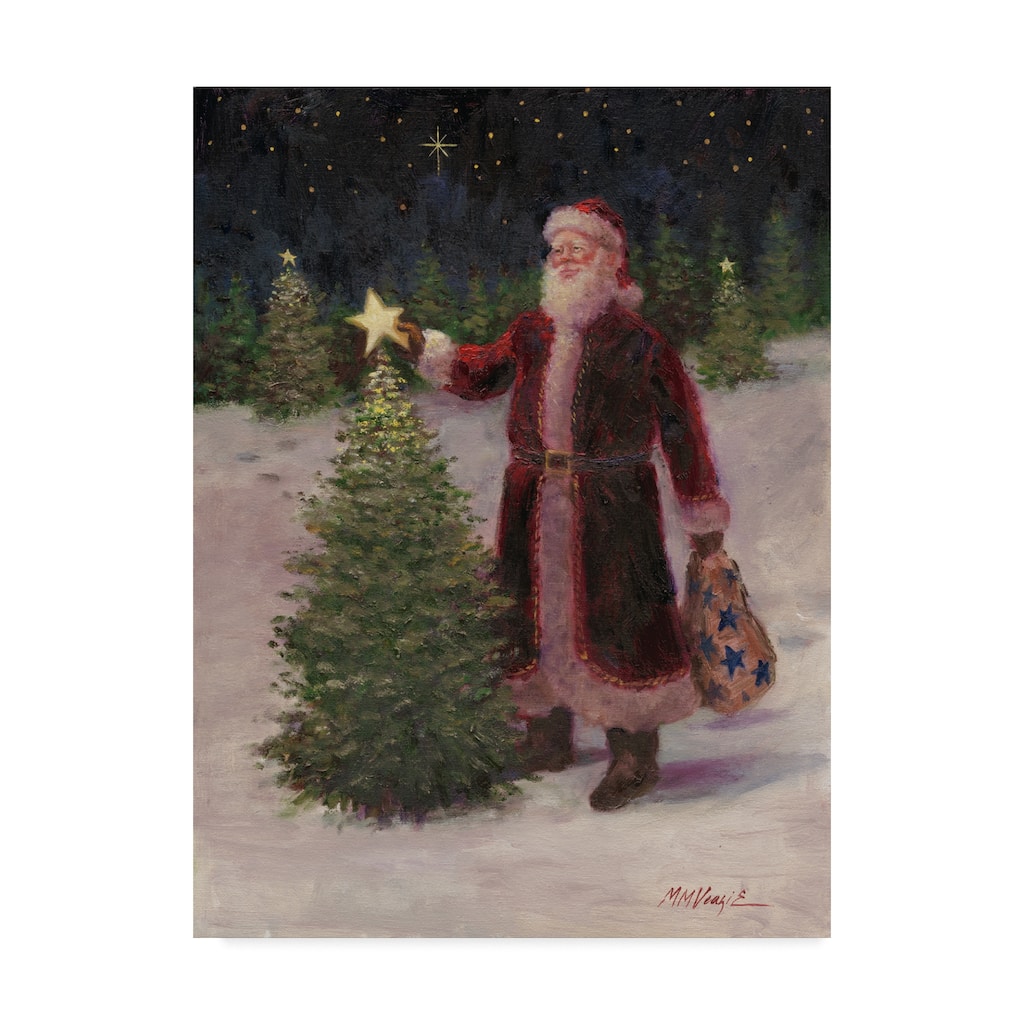 Mary Miller Veazie 'Santa With Stars' Canvas Art