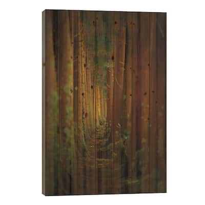 Forest Print On Wood by Rui Caria - Multi-Color