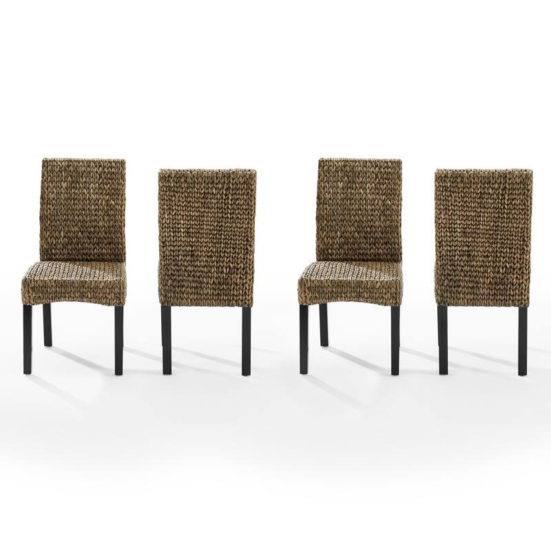 Crosley Edgewater Water Hyacinth Seagrass/ Wood Dining Chair (Set of 4) - 24"x18.75"x37.38"