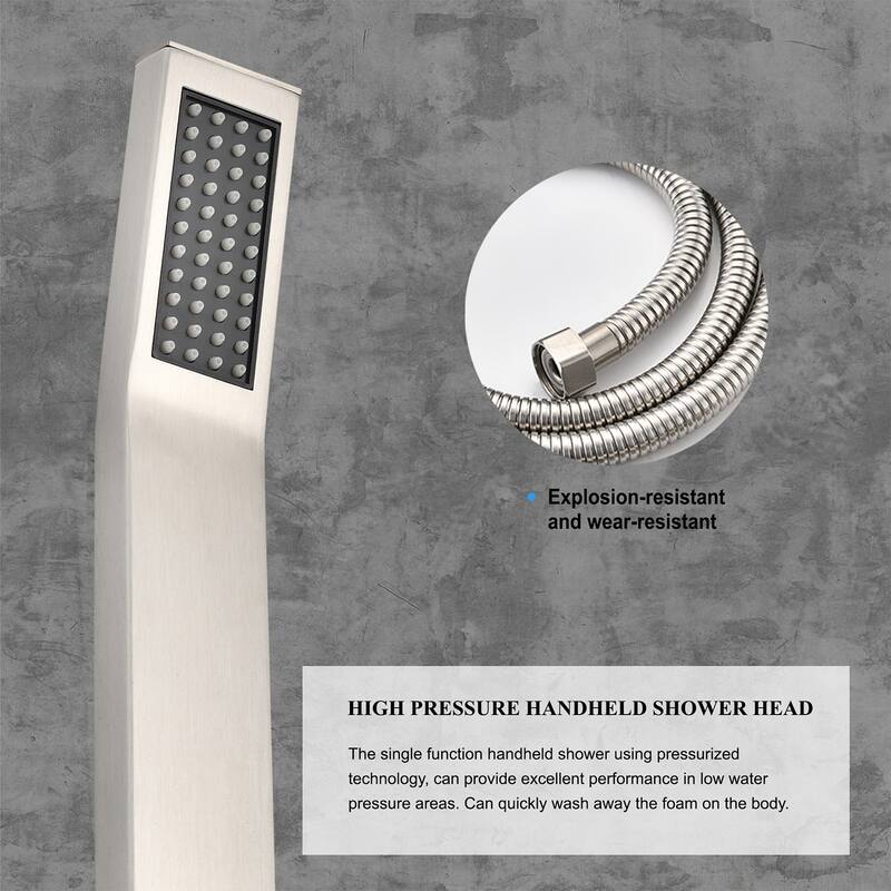 Shower Faucets Sets Complete Shower System 16 Inches Rain Shower Head with Handheld Shower Valve