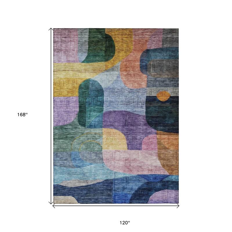 HomeRoots Abstract Transitional Rectangle Outdoor Rug