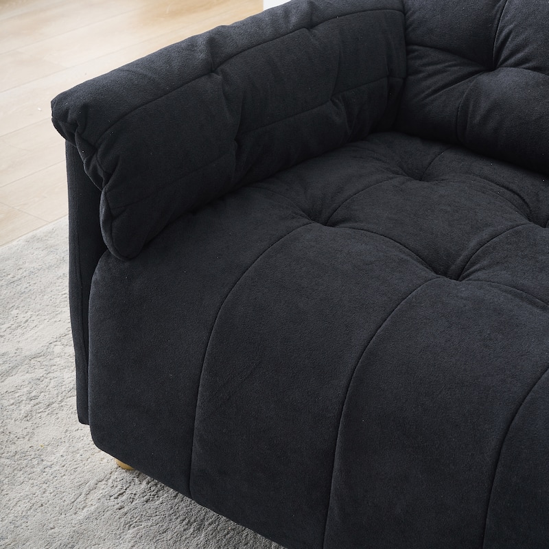 Cloud Loveseat Sofa, Futon Sofa with Storage Space, Straight-Line Sofa with Upholstered Backrest 2-Seat Armchair