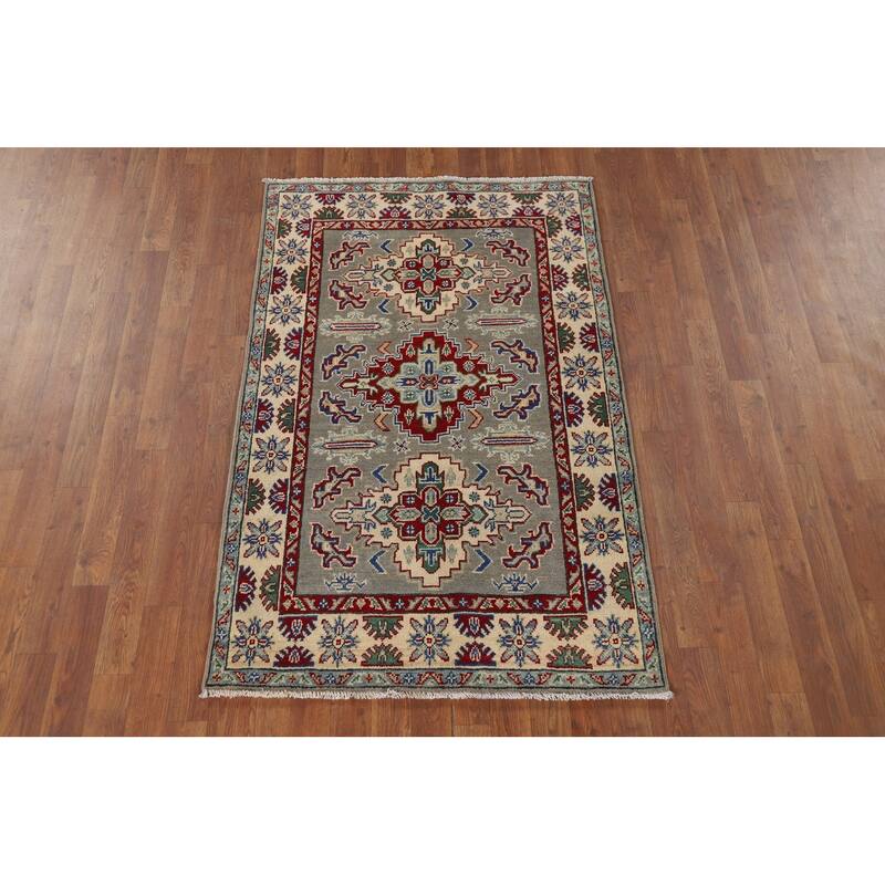 Kazak Accent Rug Handmade Traditional Oriental Wool Carpet - 3'3" x 5'0"