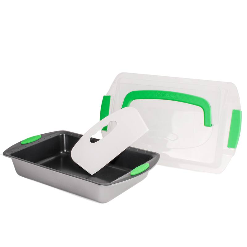 BergHOFF 11Pc Perfect Slice Bakeware Set, Silver & Green