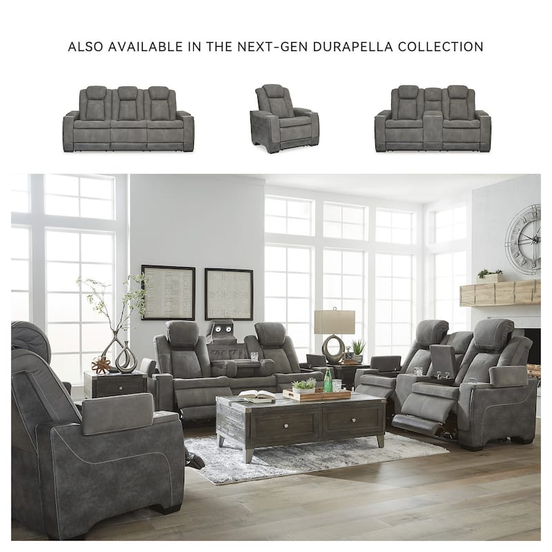 Next-Gen DuraPella Power Reclining Sofa with Adjustable Headrest - 86"W x 40"D x 43"H