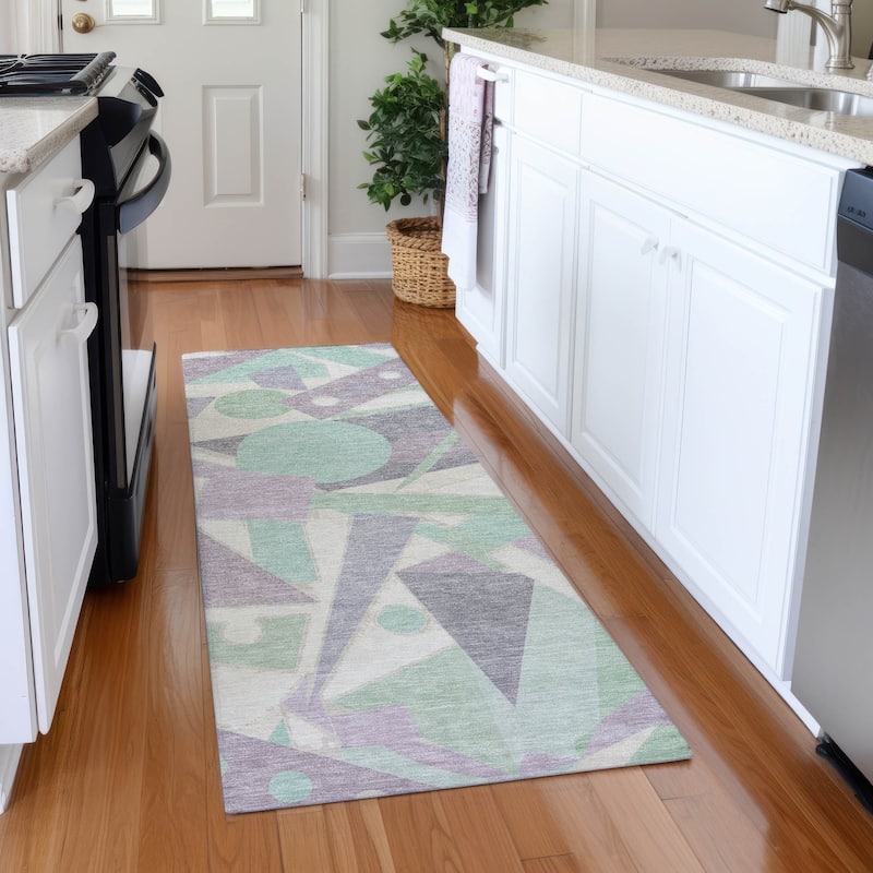 Premium Washable Super Soft Casual Contempoary Mayfield Rug - Lilac - 2'3" x 7'6"