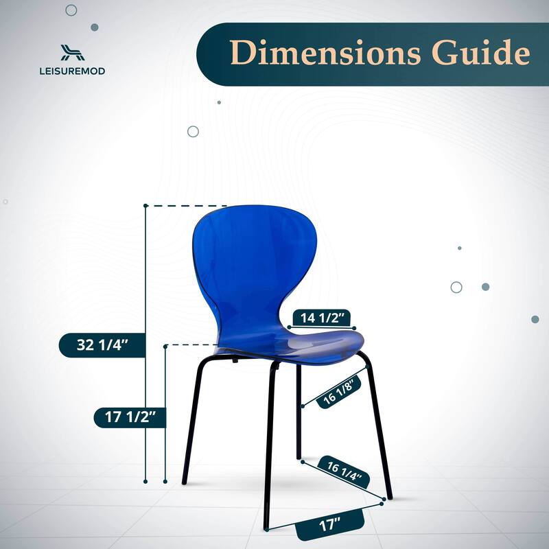Stackable Plastic Dining Chair Transparent Modern Accent Side Chair for Indoor and Outdoor