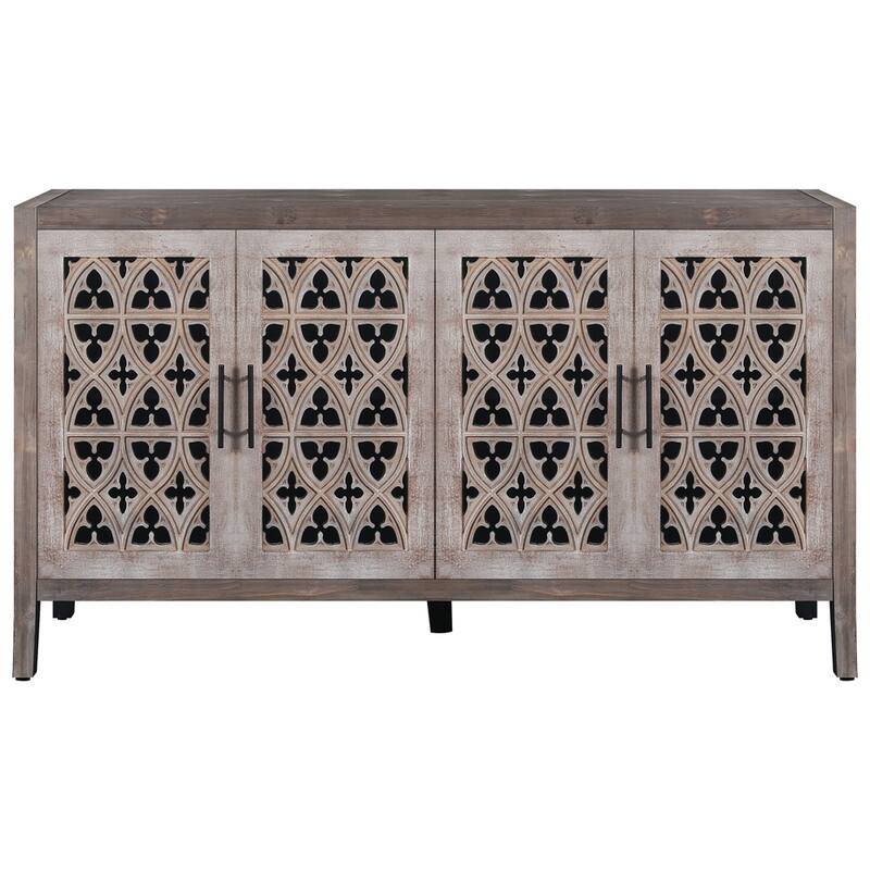Hollow Four Door Antique Cabinet, American Country Style,TV Cabinet
