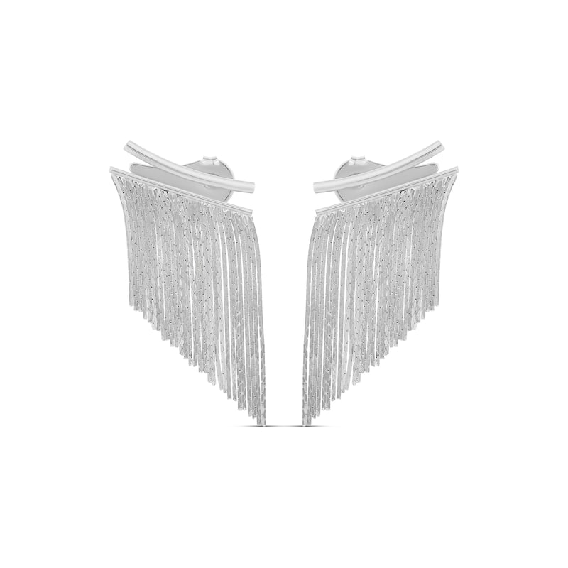 SHYMI Fringe Earrings - Silver - Short