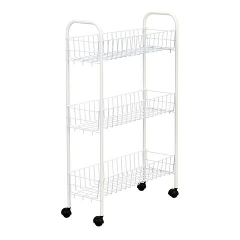Household Essentials Slim Line 3-Tier Metal Laundry Storage Cart
