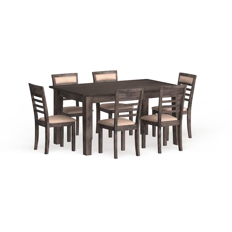 Keso Rustic Solid Wood 7-Piece Dining Table Set by Furniture of America