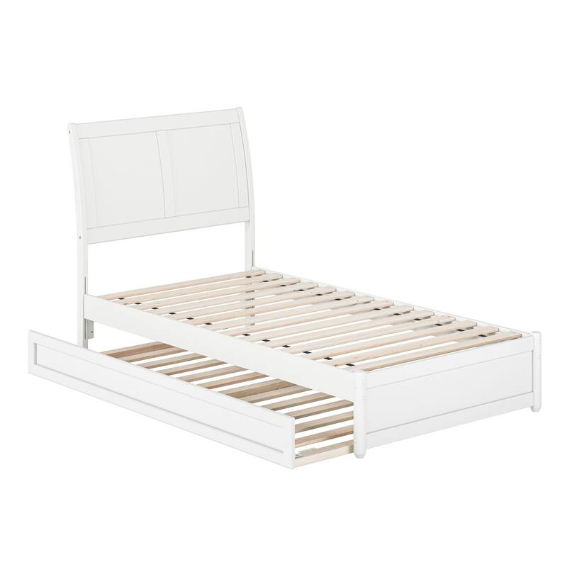 Andorra Platform Bed with Panel Footboard and Twin Trundle