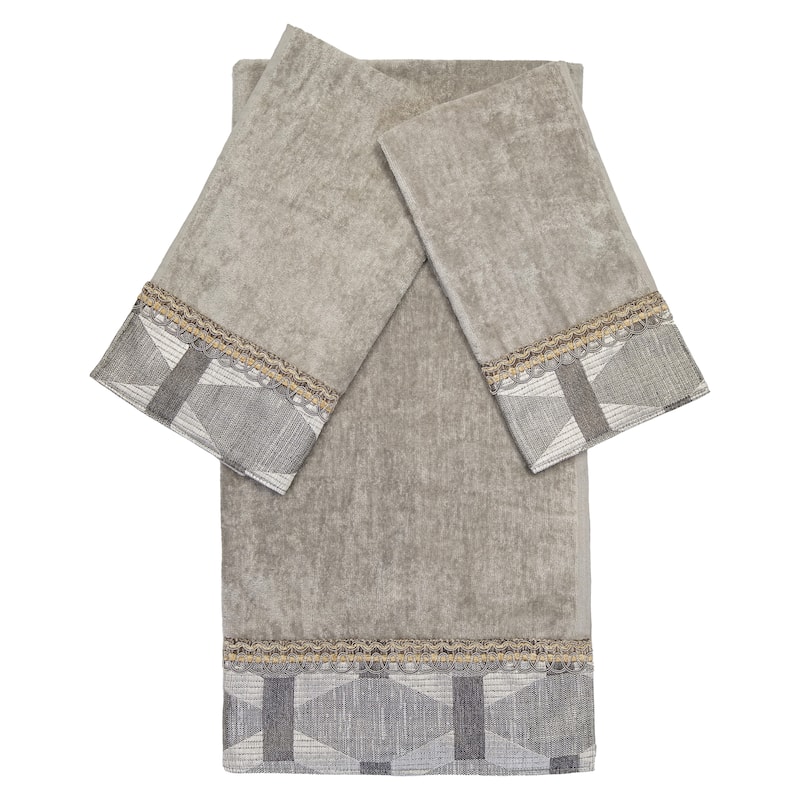 Sherry Kline Utopia Grey 3-piece Embellished Towel Set