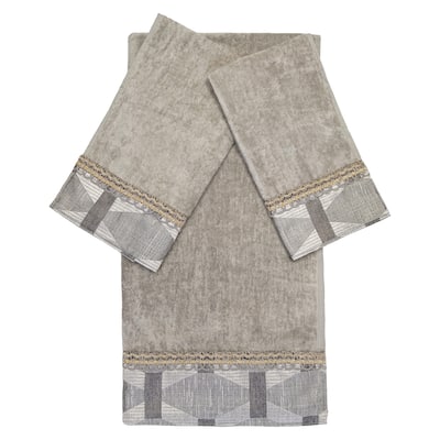 Sherry Kline Utopia Grey 3-piece Embellished Towel Set