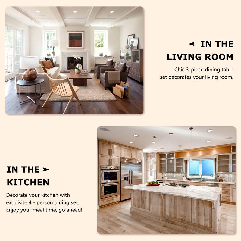 Dining Table Set with Two Benches, Kitchen Table Set for 4 Persons