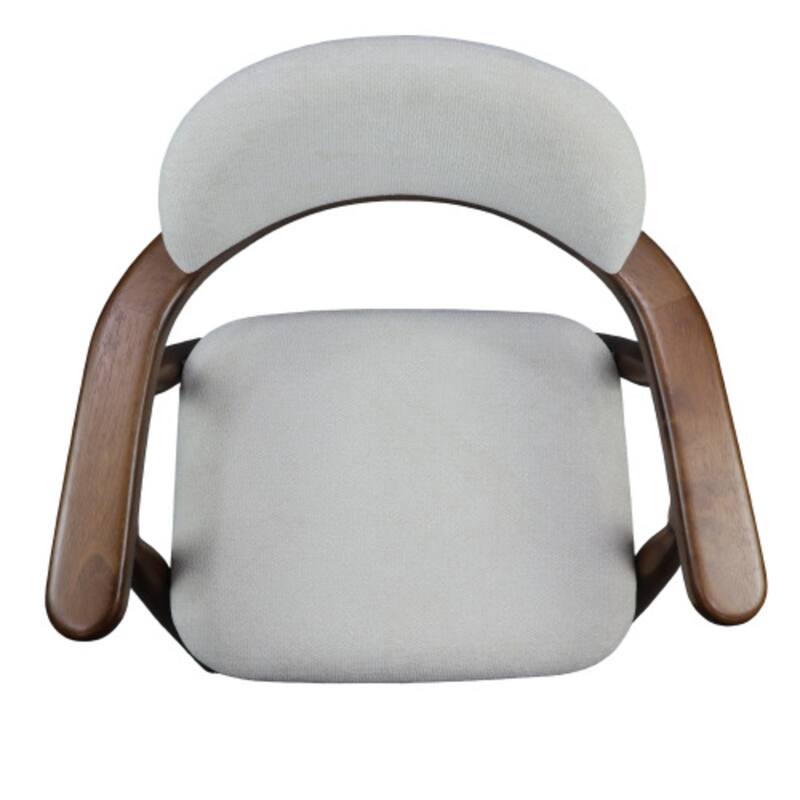 Christopher Knight Home - Mid-Cenutry Farmhouse Upholstered Wood Dining Chairs with Curved Backrest and Armrest, Set of 2