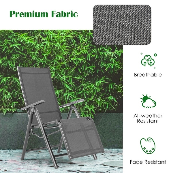 Costway patio folding chair lounger recliner chair rattan aluminum garden recliner 2025 chair