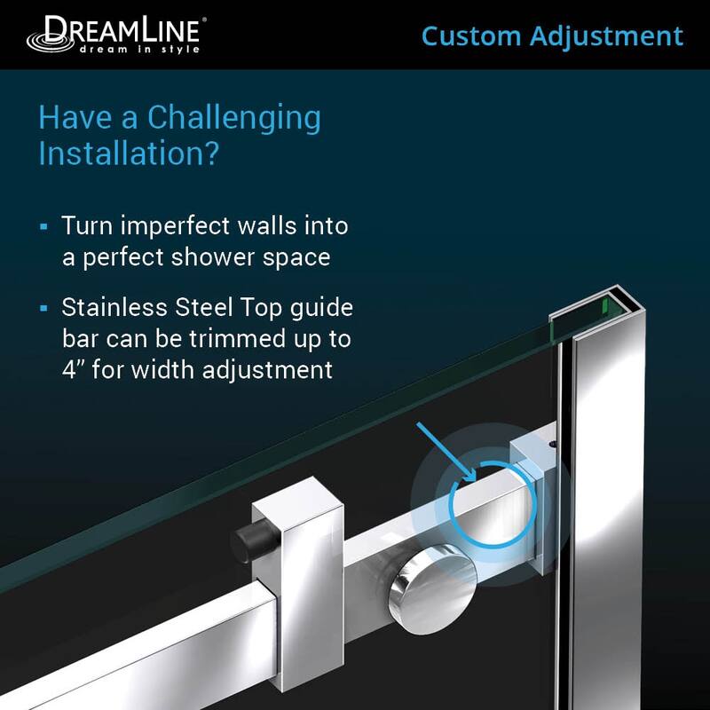 DreamLine Enigma Air 44-48 in. W x 76 in. H Frameless Sliding Shower Door - 44" - 48" W