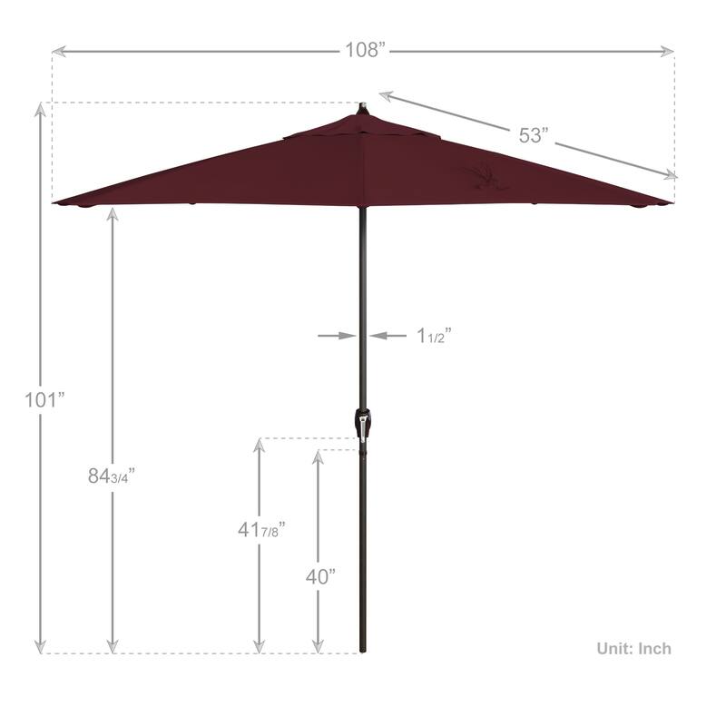 North Bend 9-foot Crank Open Auto-tilt Bronze Finish Patio Umbrella by Havenside Home (Base not included)