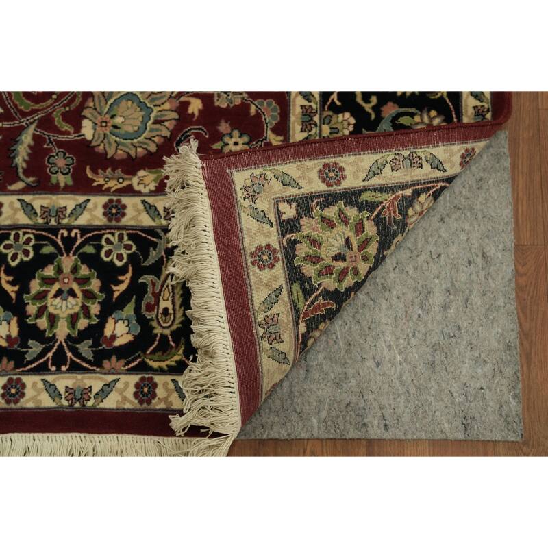Hand Knotted Oriental 100% Wool Carpet Traditional All-Over Red Tabriz Area Rug - 9' 11'' X 8' 0''