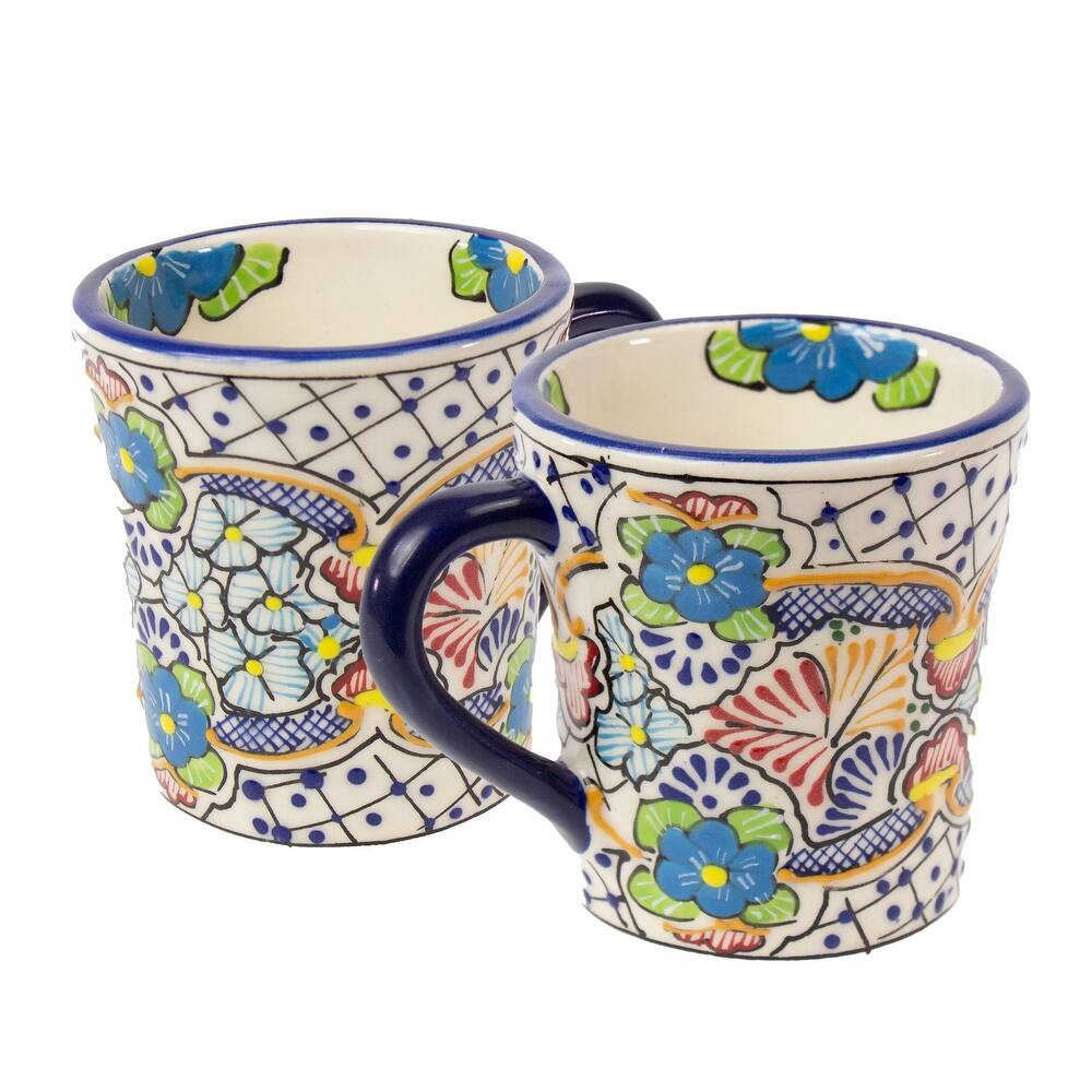 Encantada Mexican Handmade Pottery Set of 2 Mugs