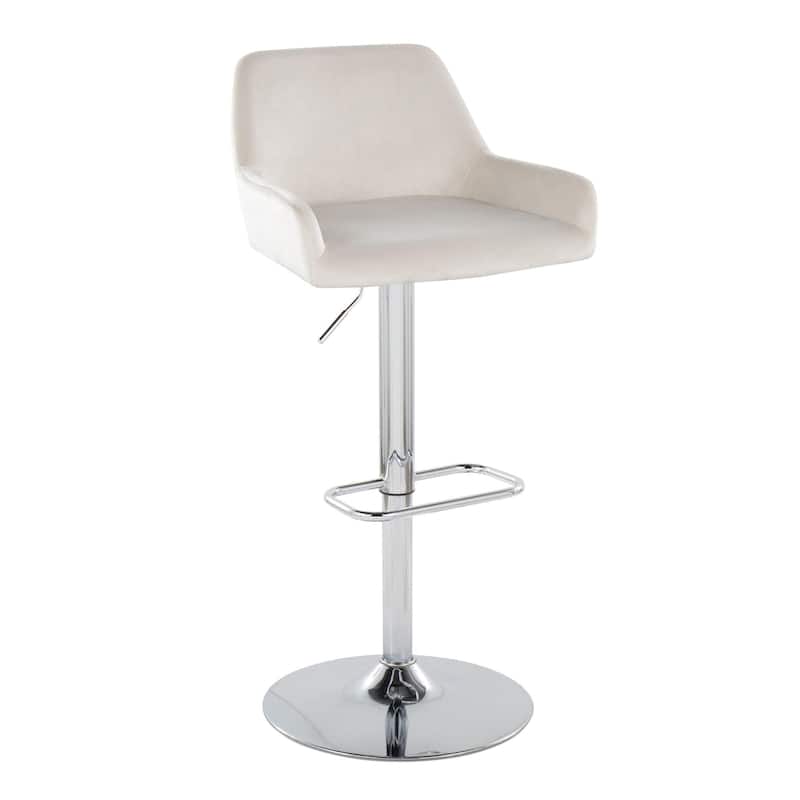 Porch & Den Galotti Adjustable Bar Stool with Rounded Rectangle Footrest (Set of 2)