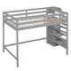 preview thumbnail 27 of 32, Full Size Loft Bed with Built-in Storage Wardrobe and Staircase,White/Gray