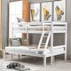 preview thumbnail 10 of 25, Twin over Full Solid Pine Wood Bunk bed with Full-length Guardrail,Clean Silhouette and A Hue of Elegance White